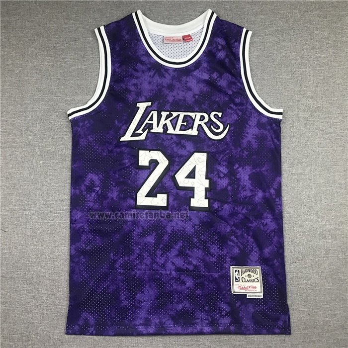 Camiseta Los Angeles Laker Kobe Bryant #24 Galaxy Violeta